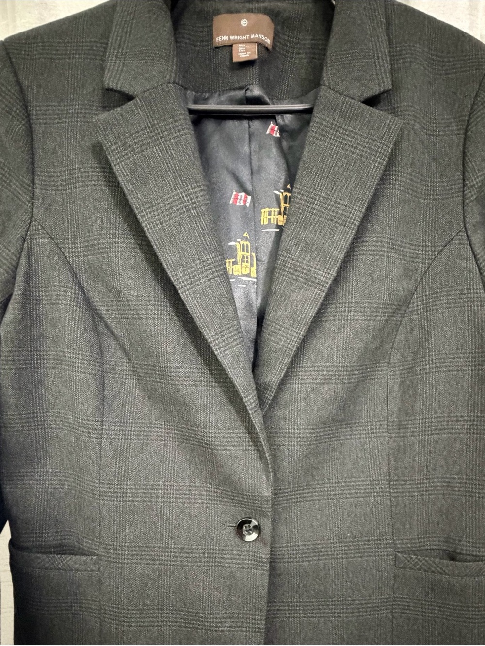 Fenn Wright Manson women’s Charcoal Glen Plaid Blazer